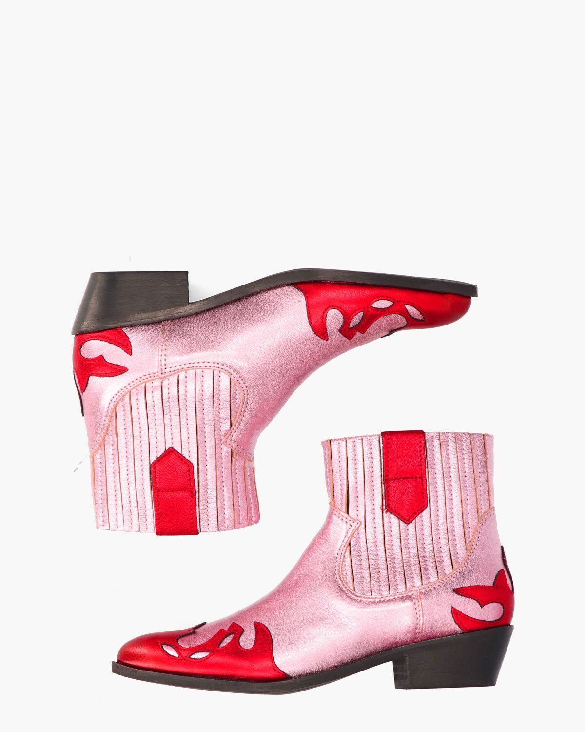 Austin Metallic Roze/Rood Dames Enkelboots