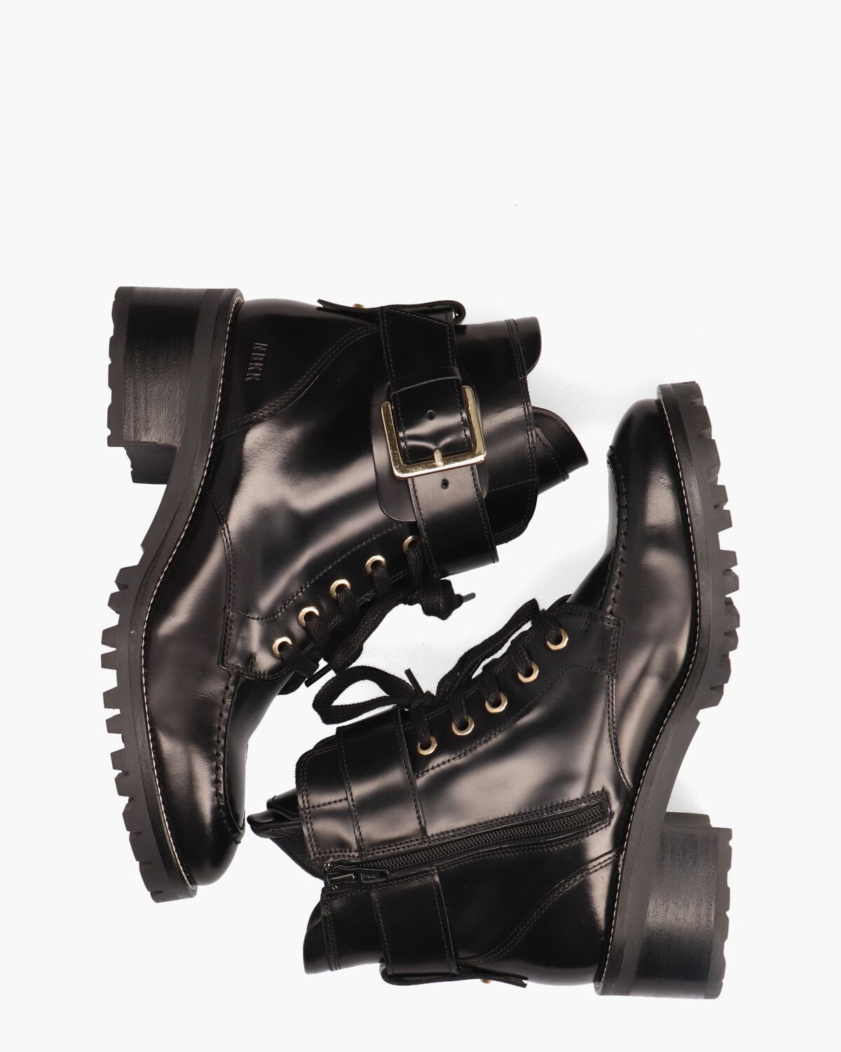 Djuna Aubine Zwart Dames Veterboots