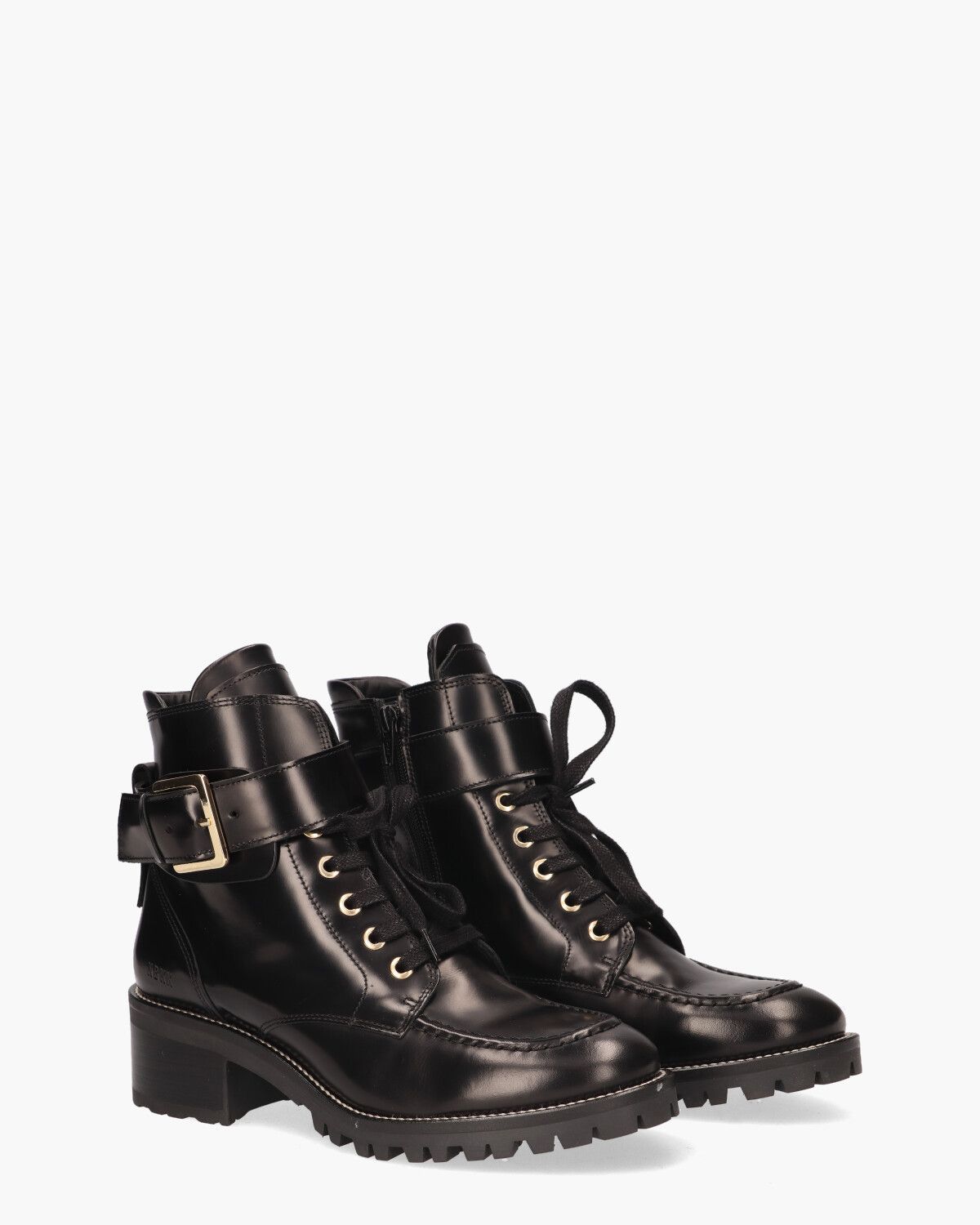 Djuna Aubine Zwart Dames Veterboots