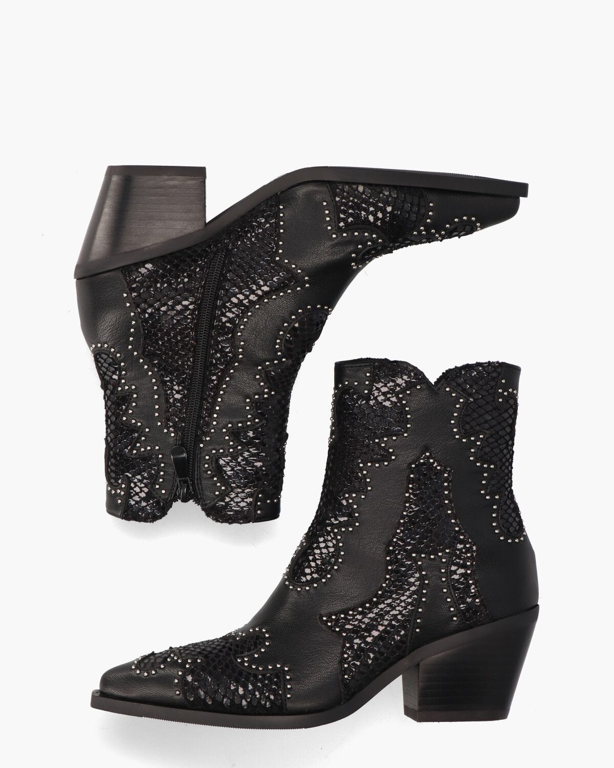 8867 Zwart Dames Enkelboots