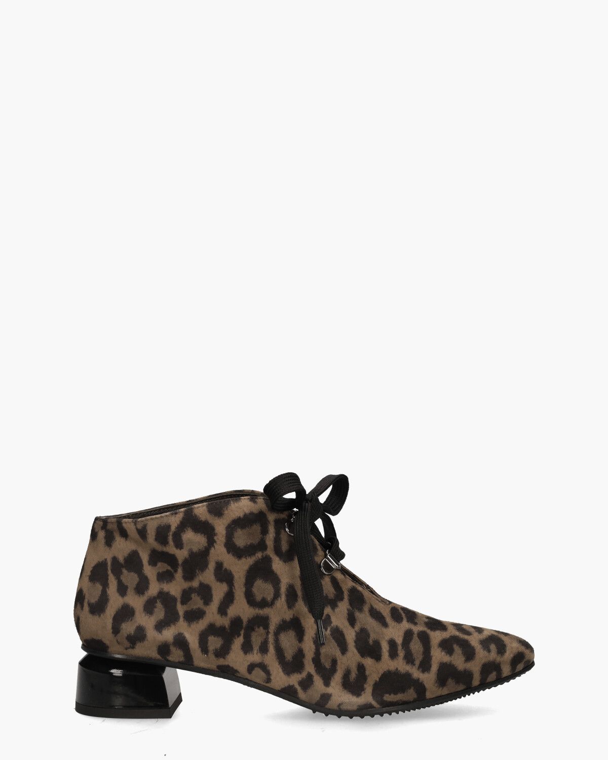 38312 Zwart/Bruin Dames Veterboots