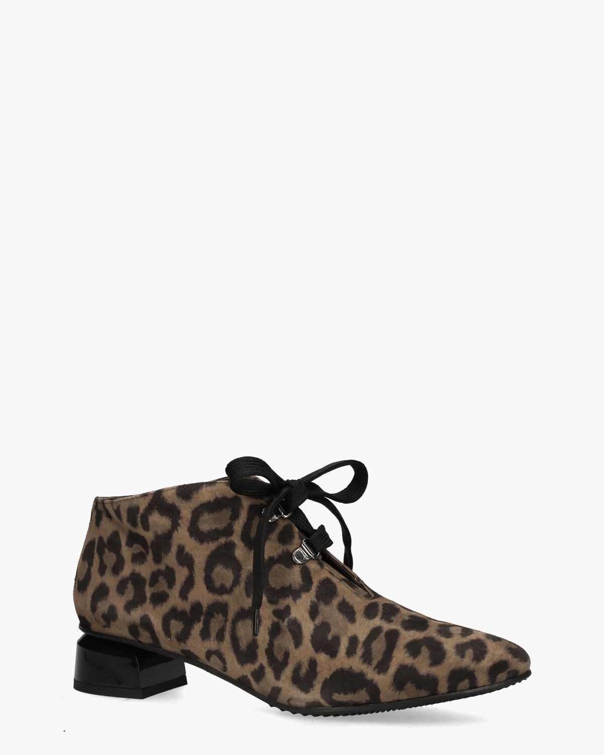 38312 Zwart/Bruin Dames Veterboots