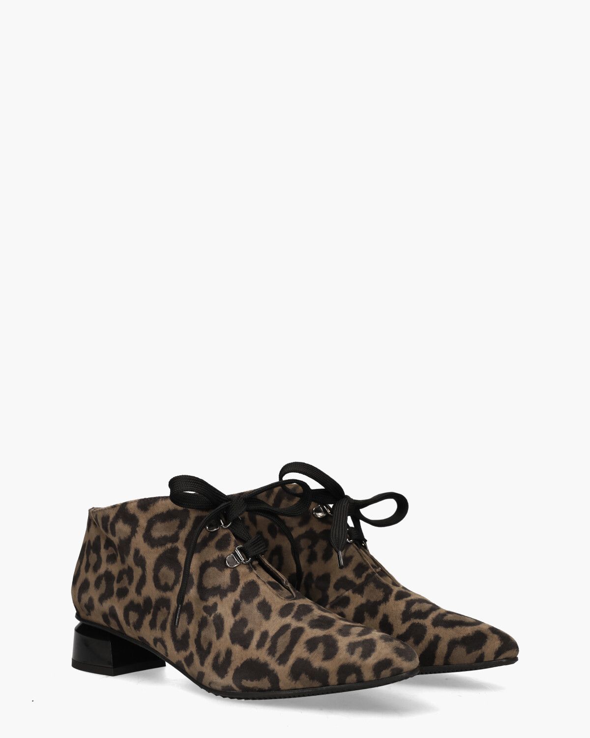 38312 Zwart/Bruin Dames Veterboots