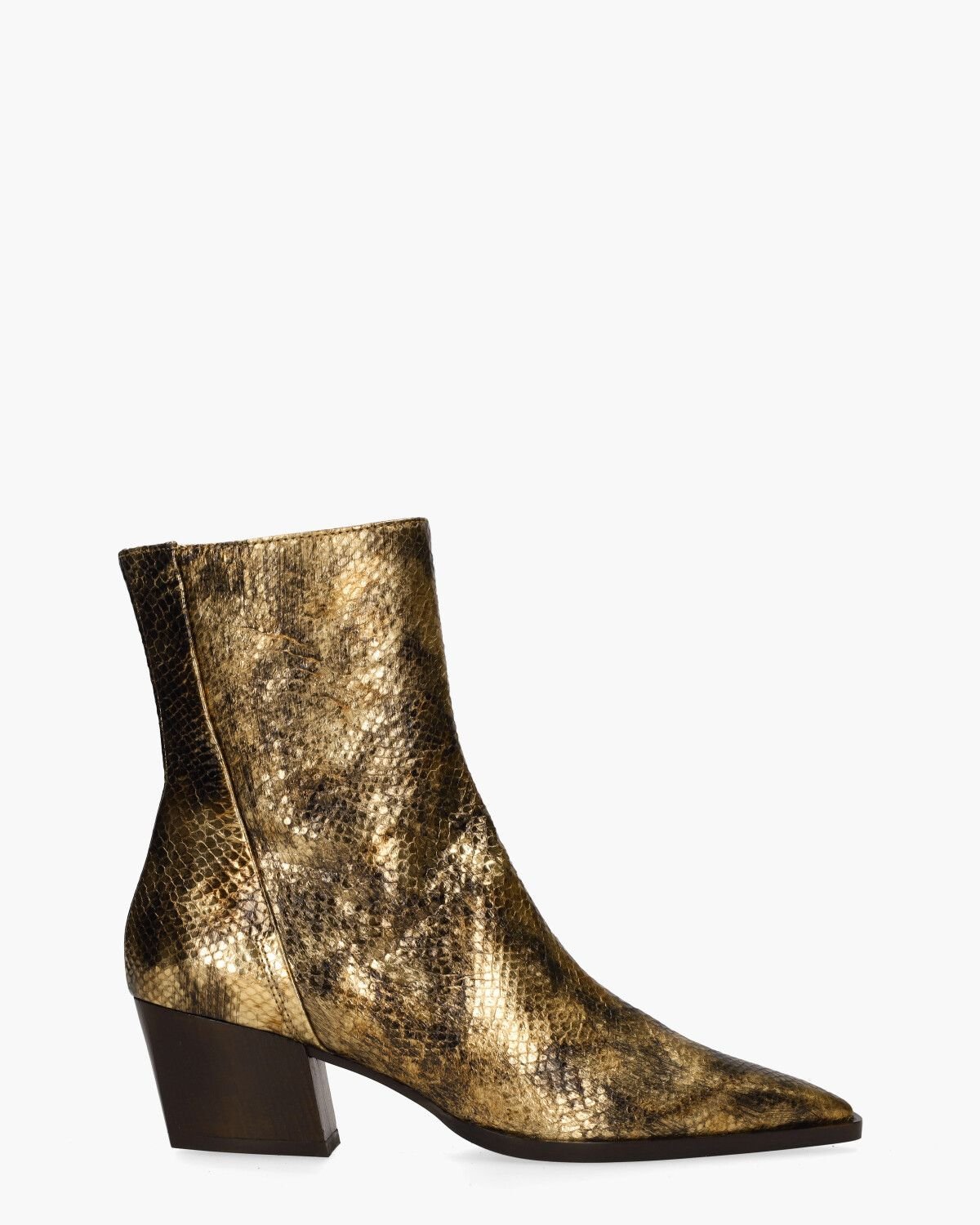 3225-S Brons Metallic Dames Enkellaarsjes
