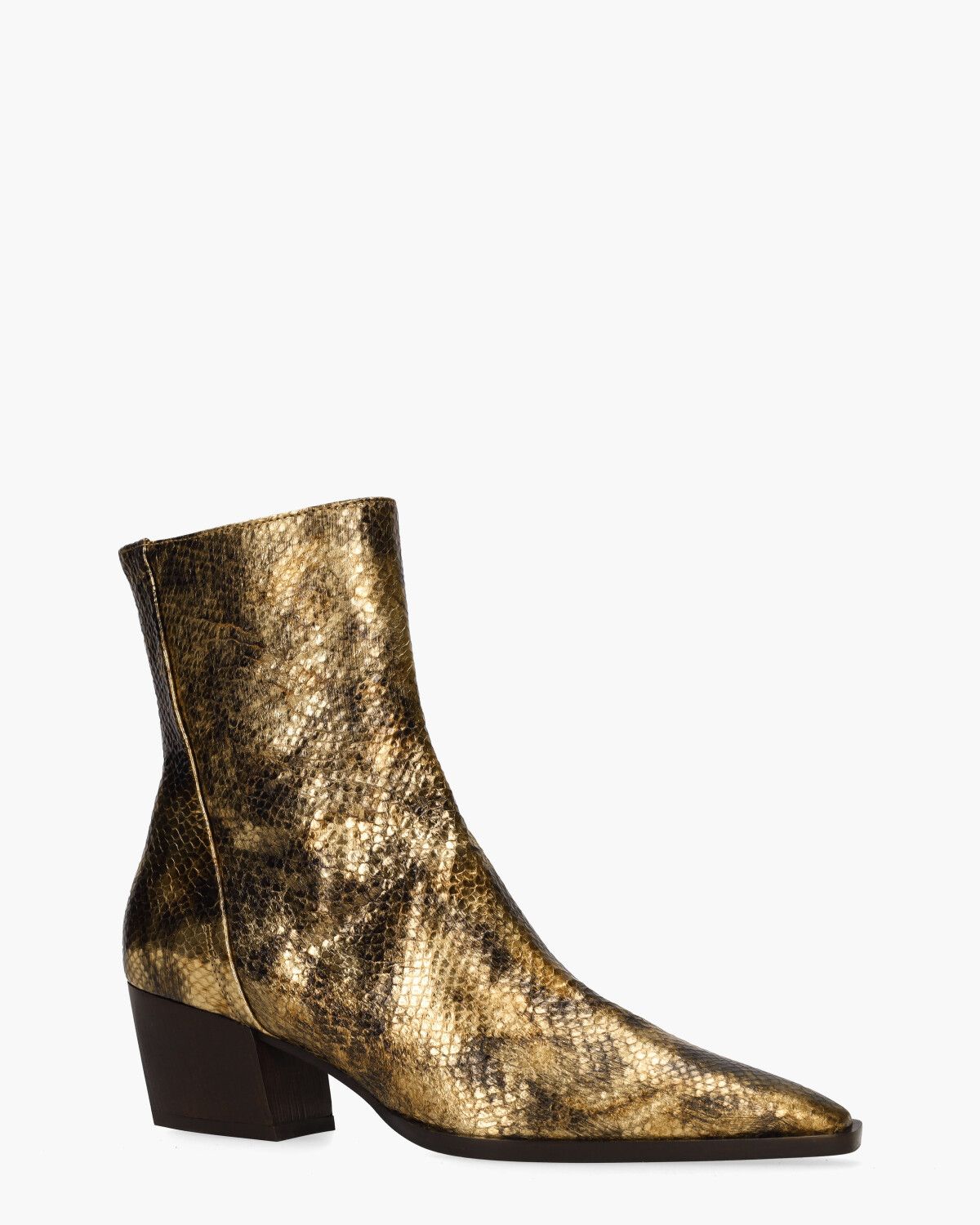 3225-S Brons Metallic Dames Enkellaarsjes