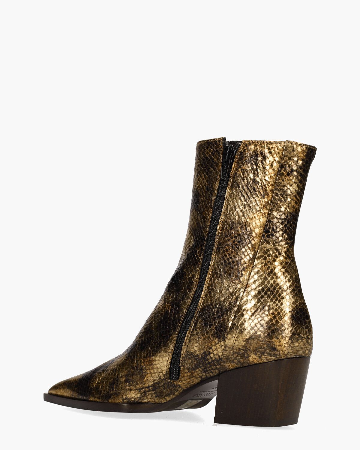 3225-S Brons Metallic Dames Enkellaarsjes