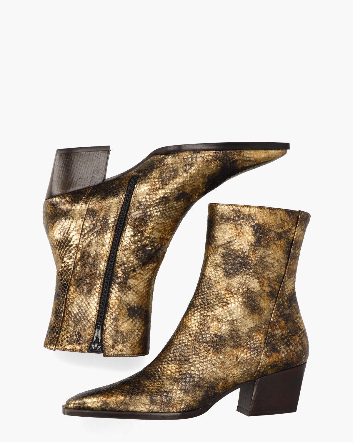 3225-S Brons Metallic Dames Enkellaarsjes