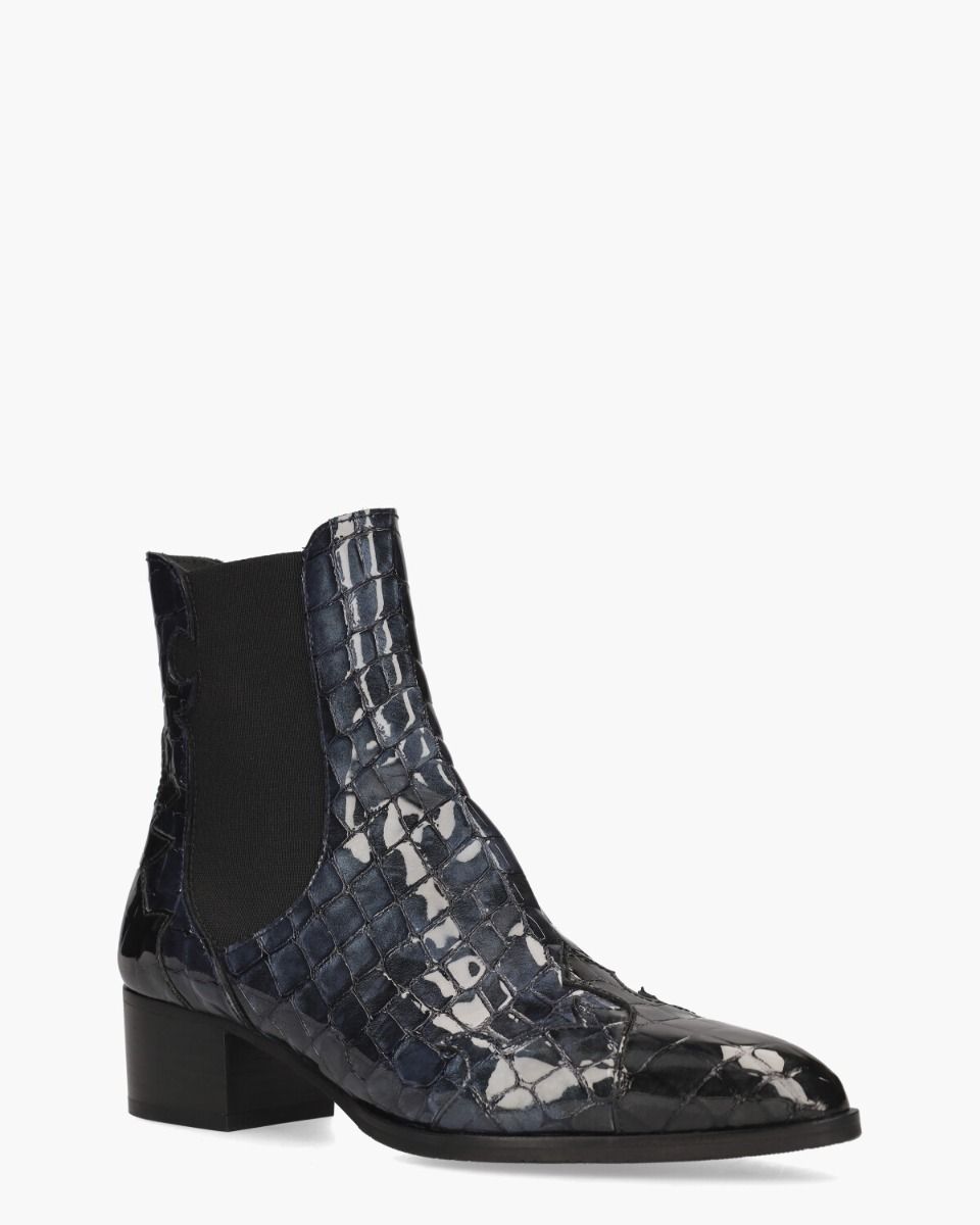 30961 Zwart/Donkerblauw Dames Chelseaboots