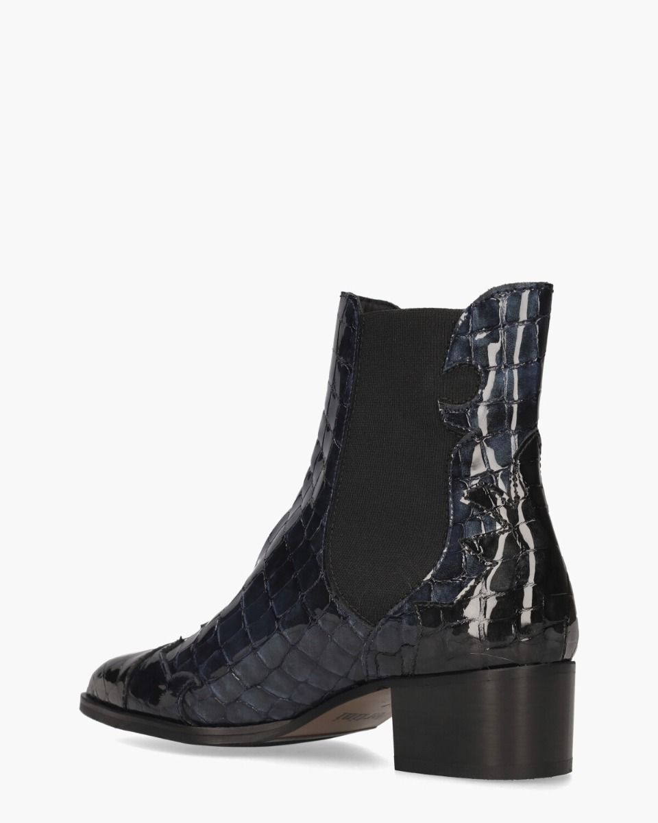 30961 Zwart/Donkerblauw Dames Chelseaboots