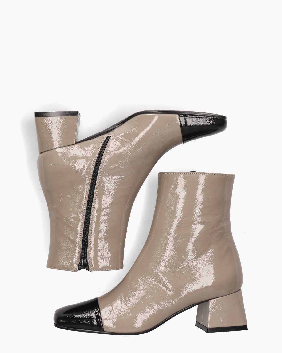 Vanessa Taupe/Zwart Dames Enkelboots