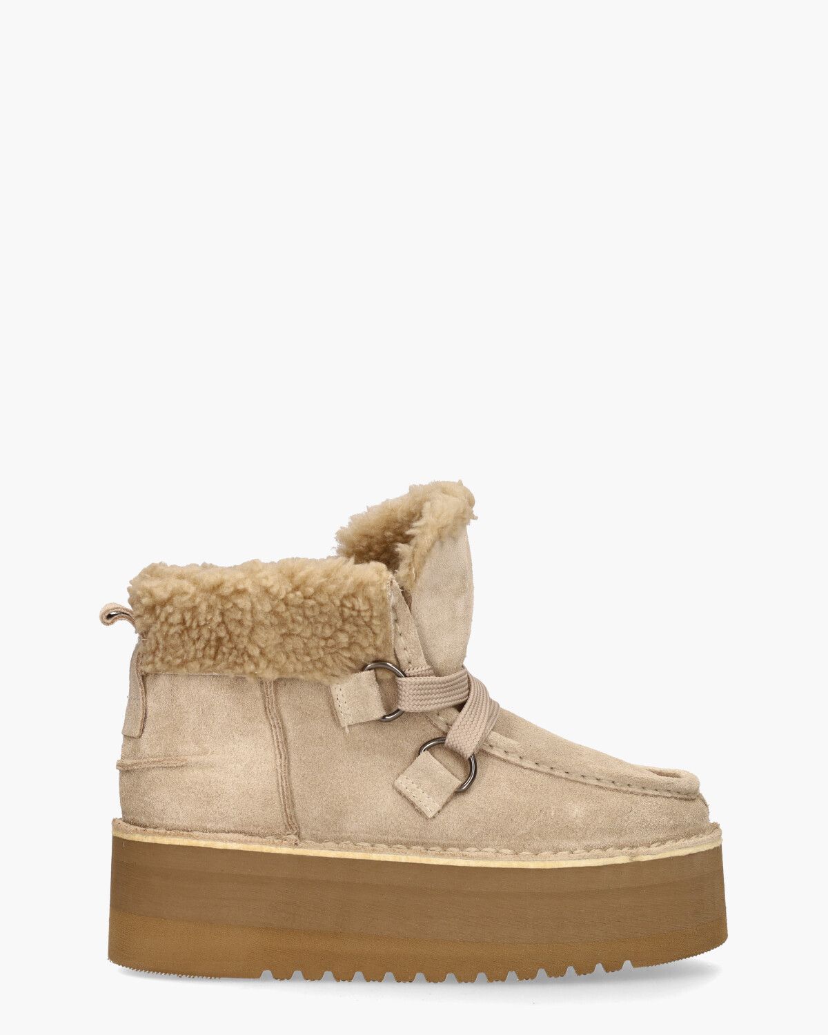 Saar Beige Dames Veterboots
