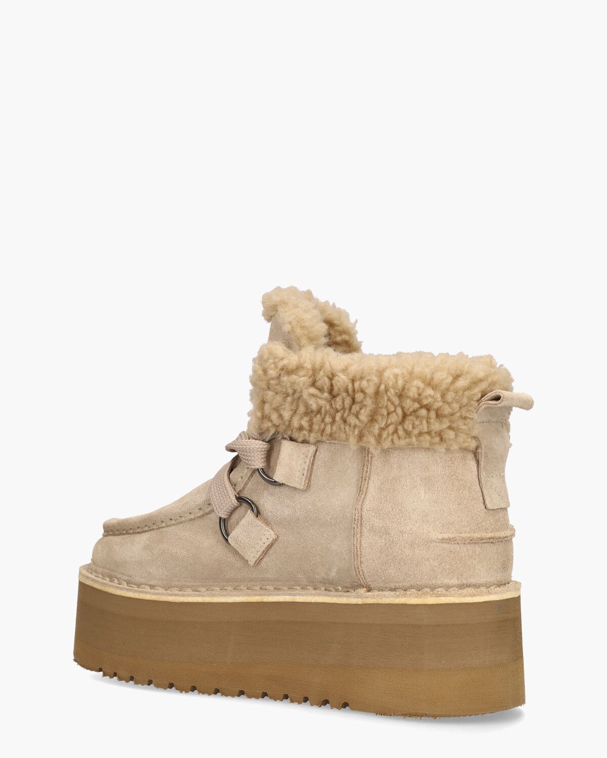 Saar Beige Dames Veterboots