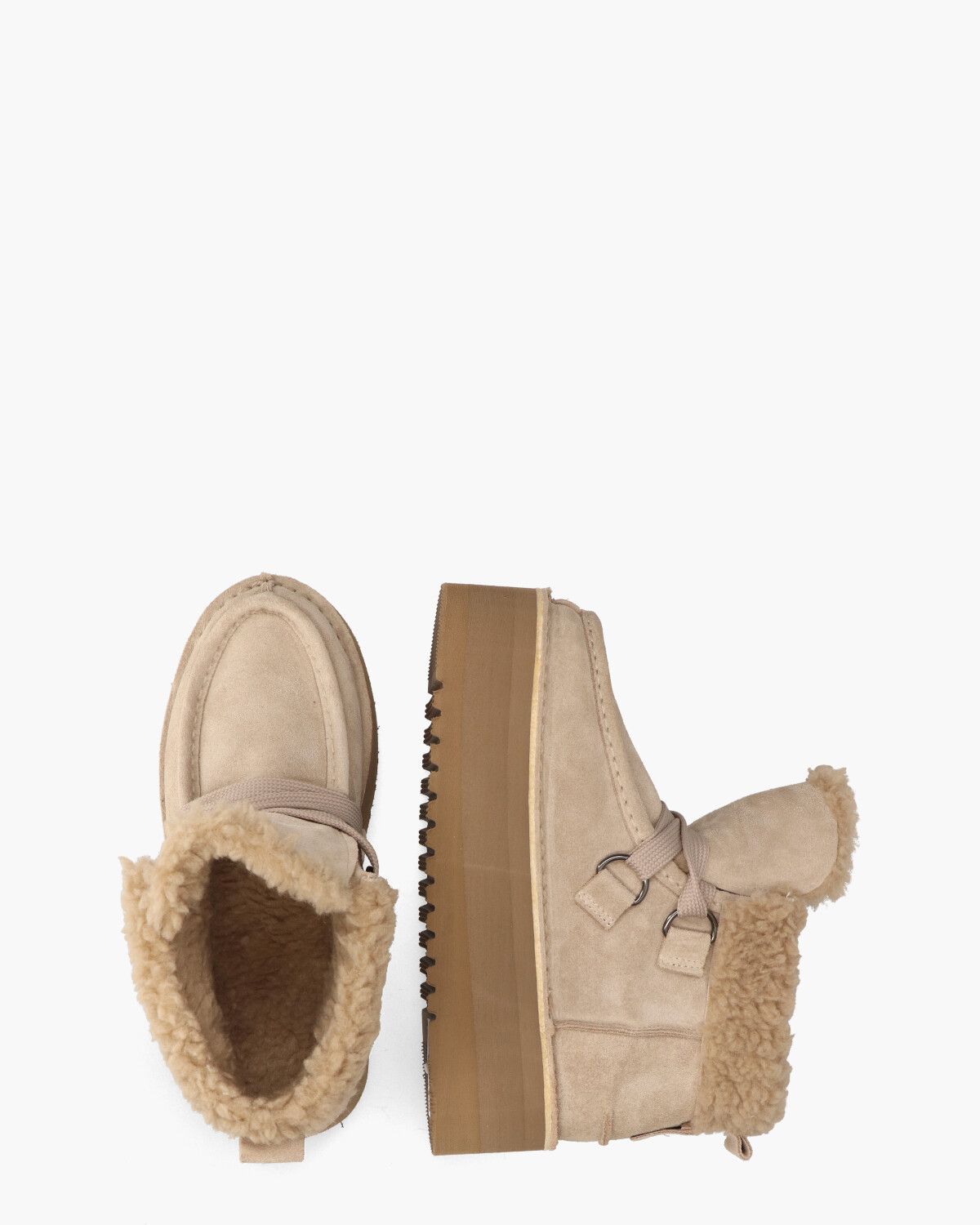 Saar Beige Dames Veterboots
