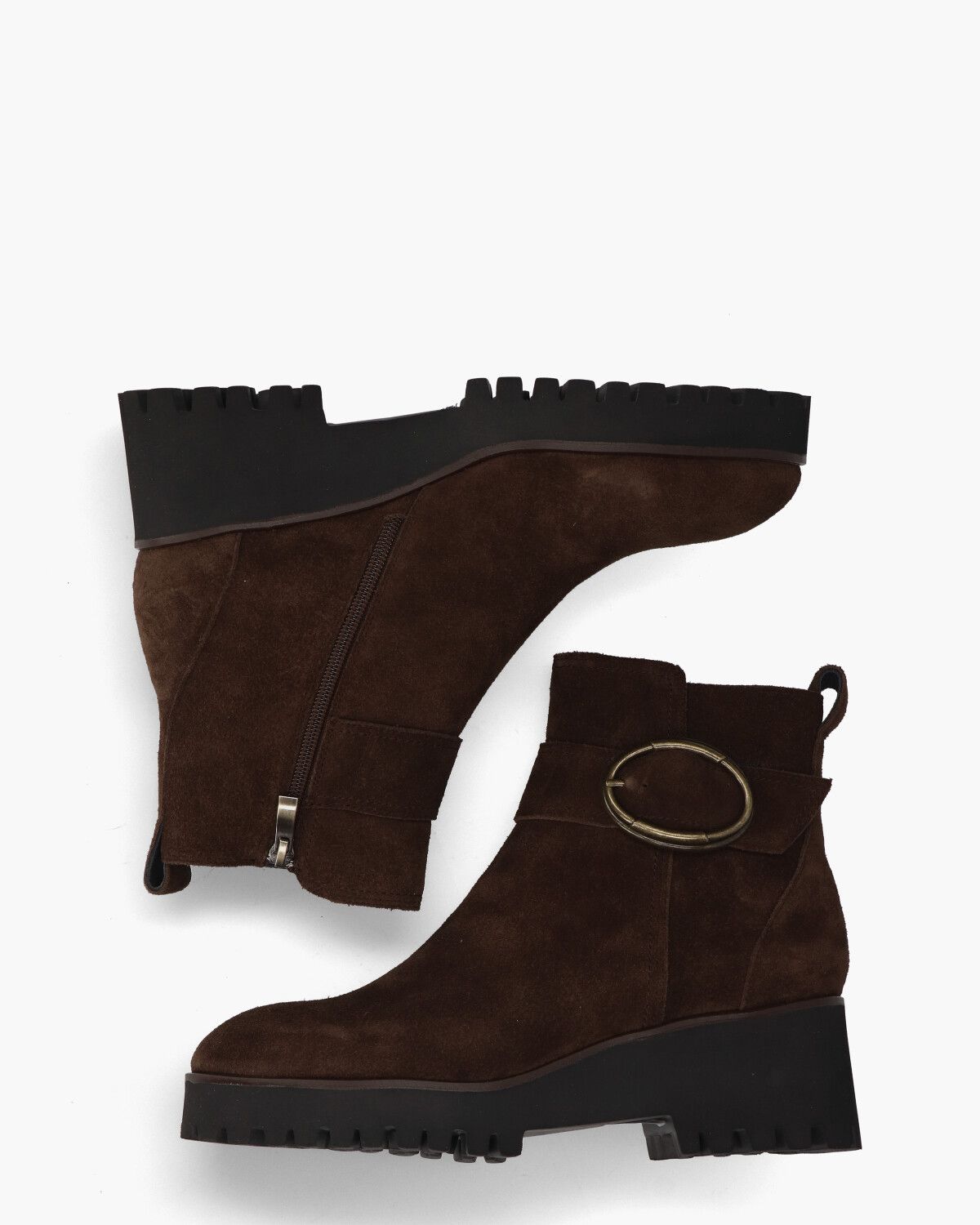 Palmyra Donkerbruin Dames Enkelboots