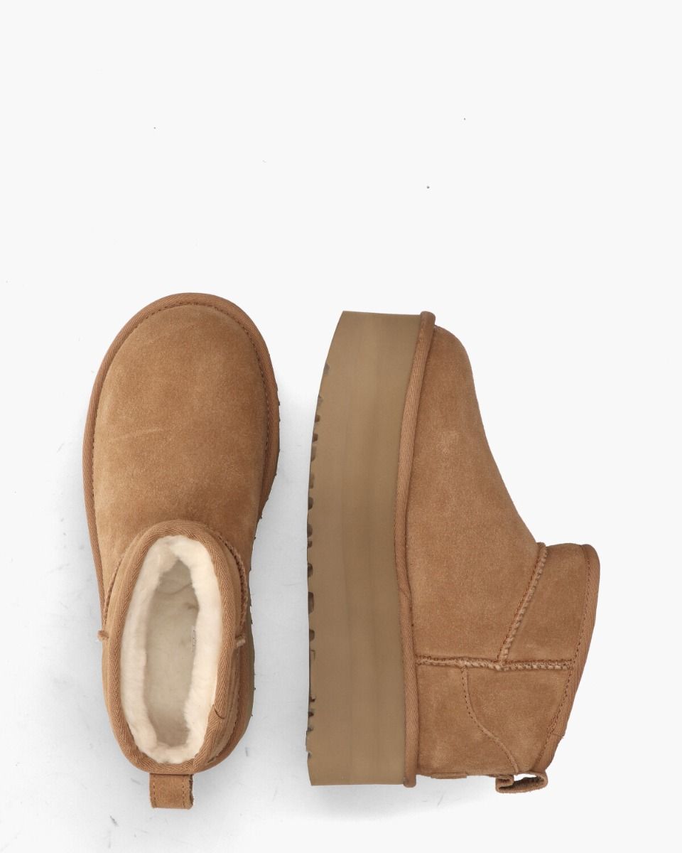 Classic Ultra Mini Platform Boot Chestnut Dames Enkelboots