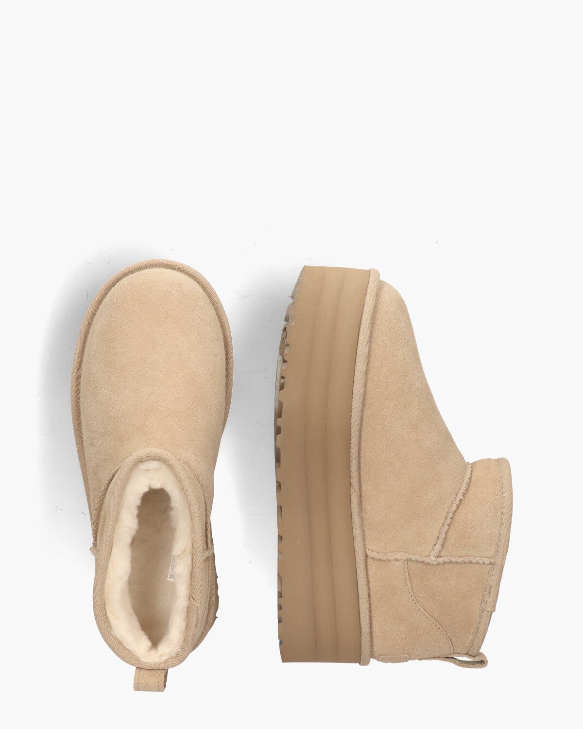 Classic Ultra Mini Platform Boot Sand Dames Enkelboots