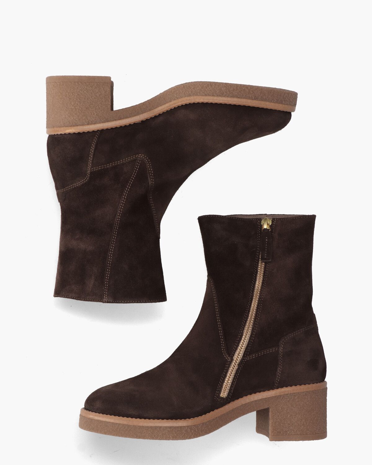 5937 Donkerbruin Dames Enkelboots