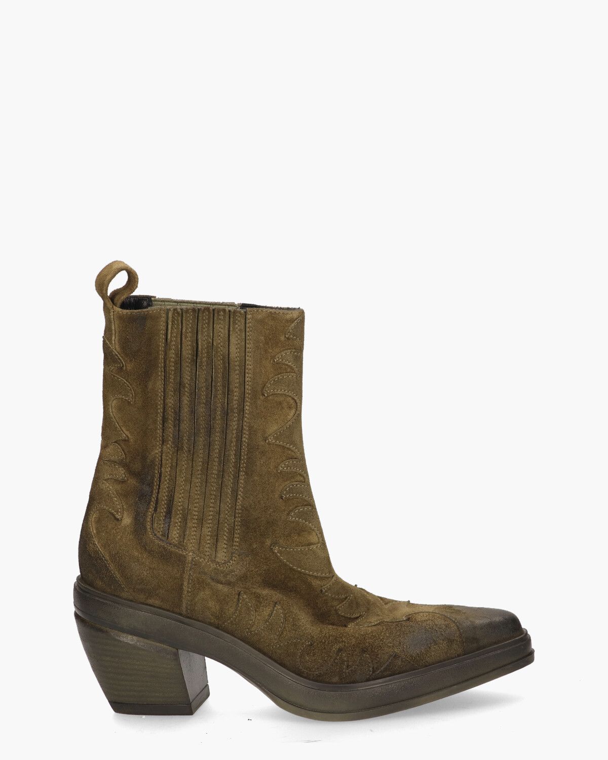 E3088 Groen Dames Chelseaboots