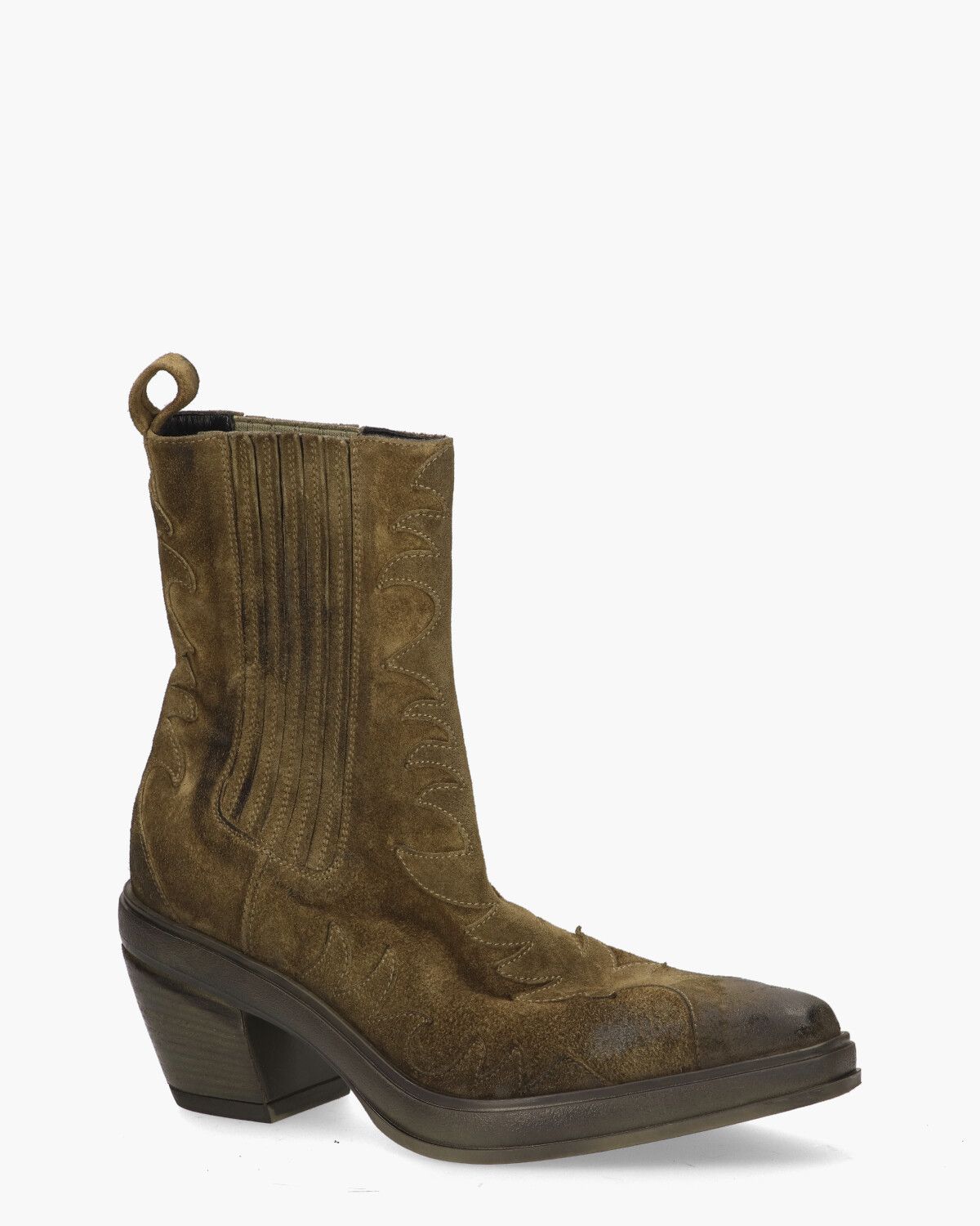 E3088 Groen Dames Chelseaboots