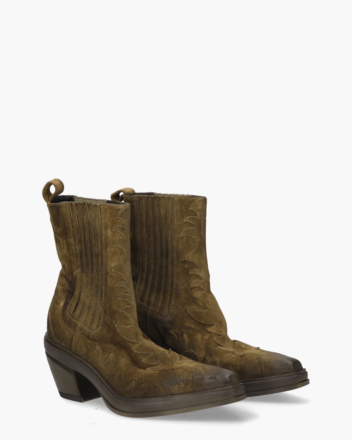E3088 Groen Dames Chelseaboots