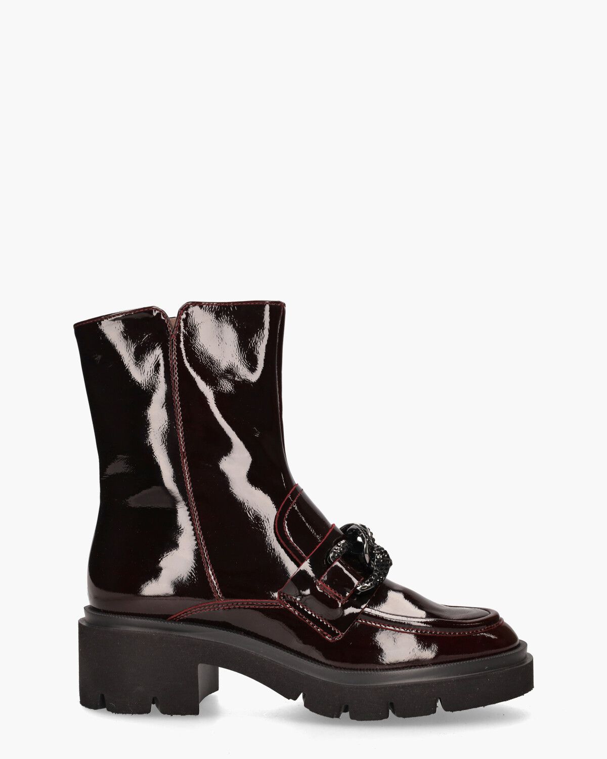 6851 Bordeauxrood Dames Enkelboots