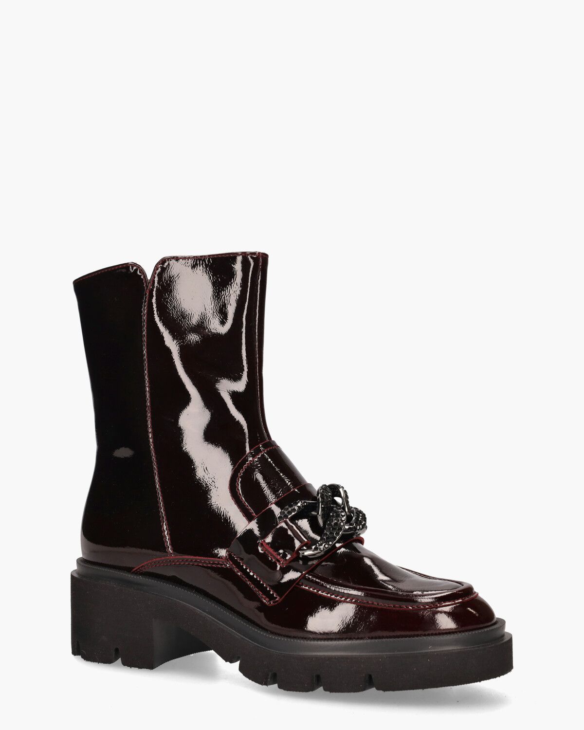 6851 Bordeauxrood Dames Enkelboots