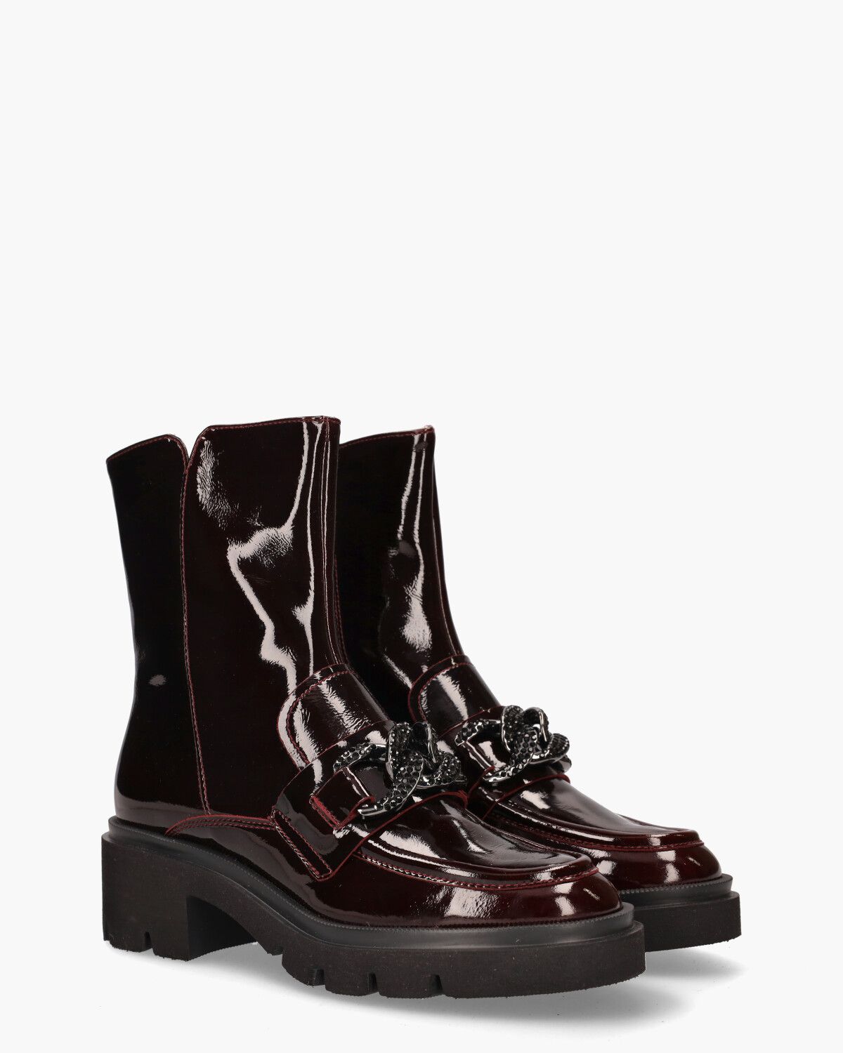 6851 Bordeauxrood Dames Enkelboots