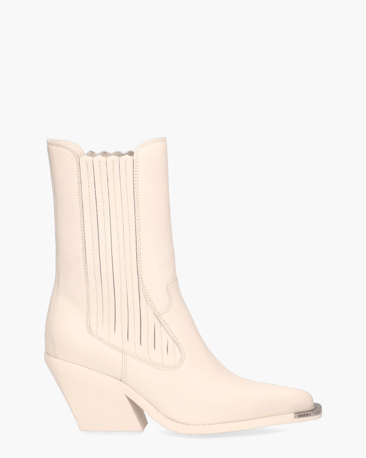 Low-Kole Metal Toe Off-White Dames Chelseaboots