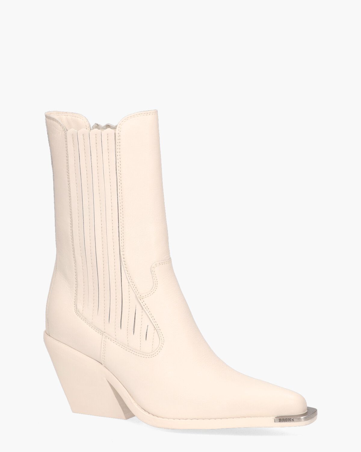 Low-Kole Metal Toe Off-White Dames Chelseaboots
