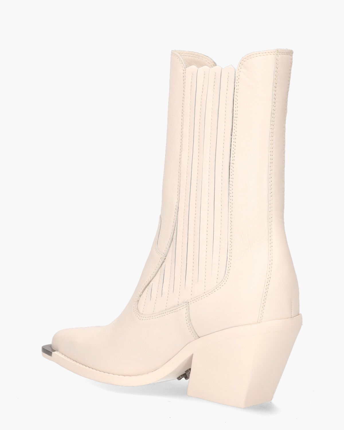 Low-Kole Metal Toe Off-White Dames Chelseaboots
