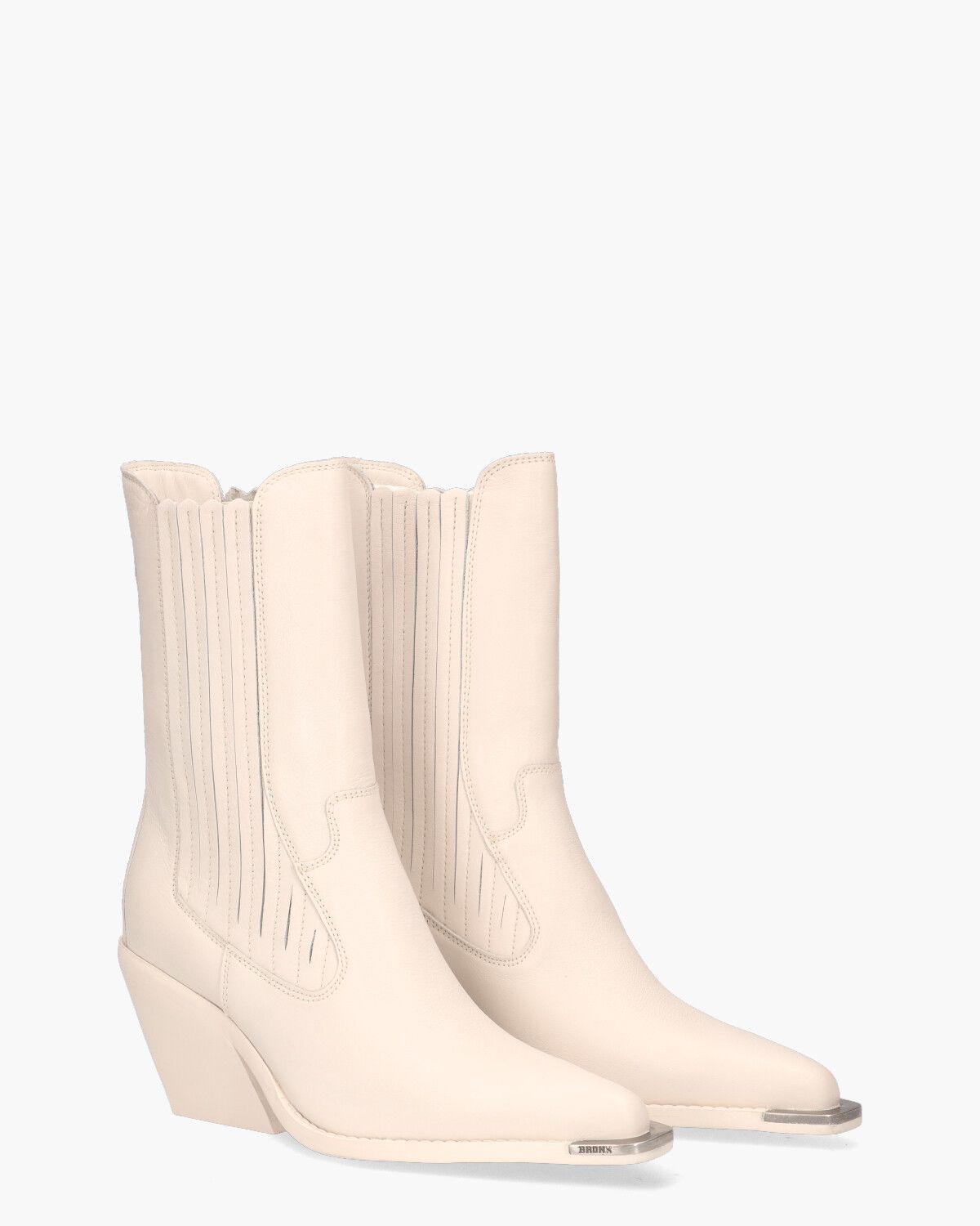 Low-Kole Metal Toe Off-White Dames Chelseaboots