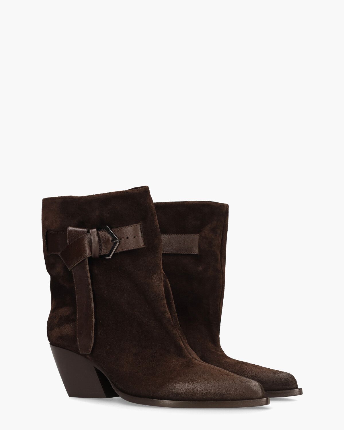 E4494 Donkerbruin Dames Enkelboots