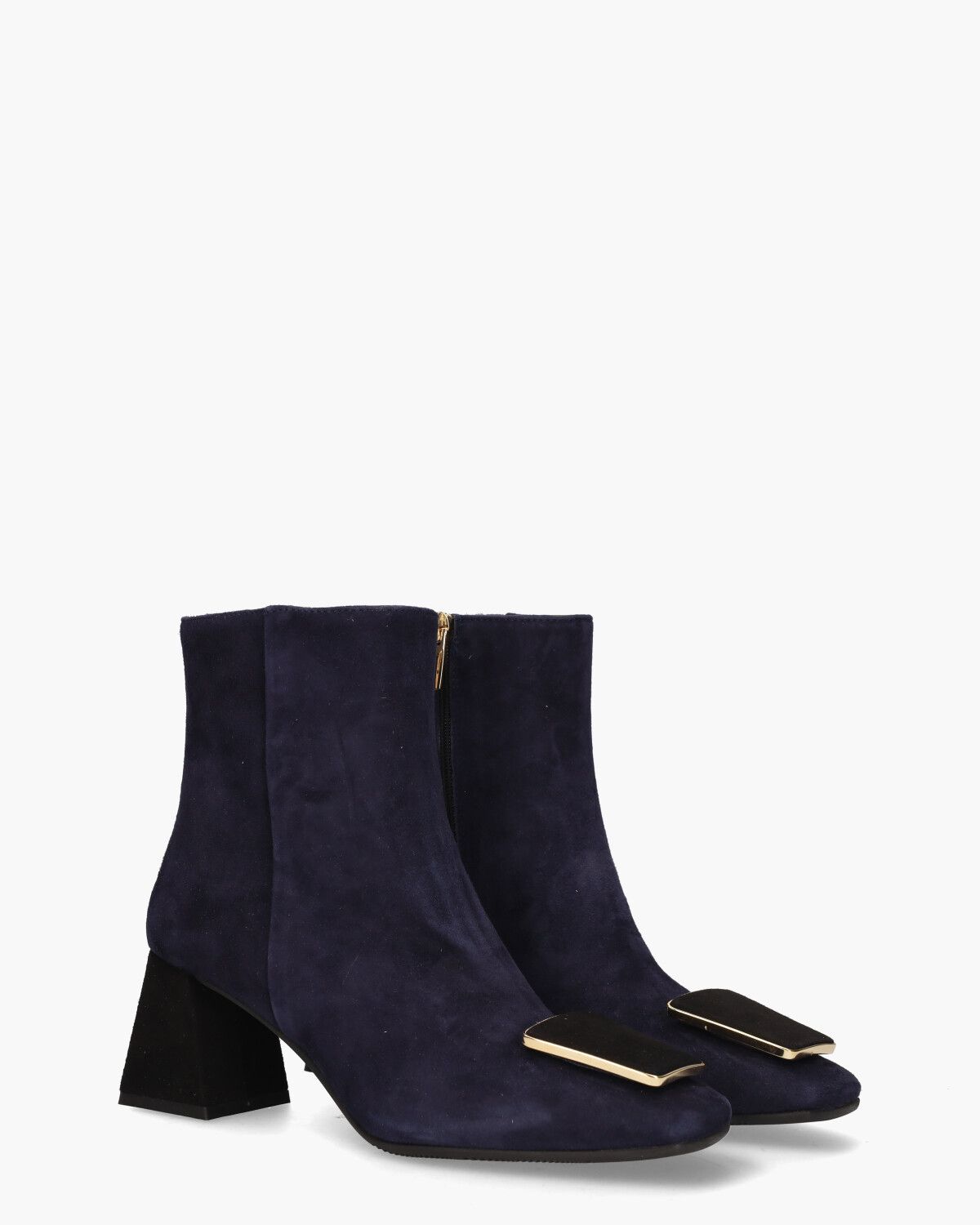 6537 Donkerblauw/Zwart Dames Enkelboots