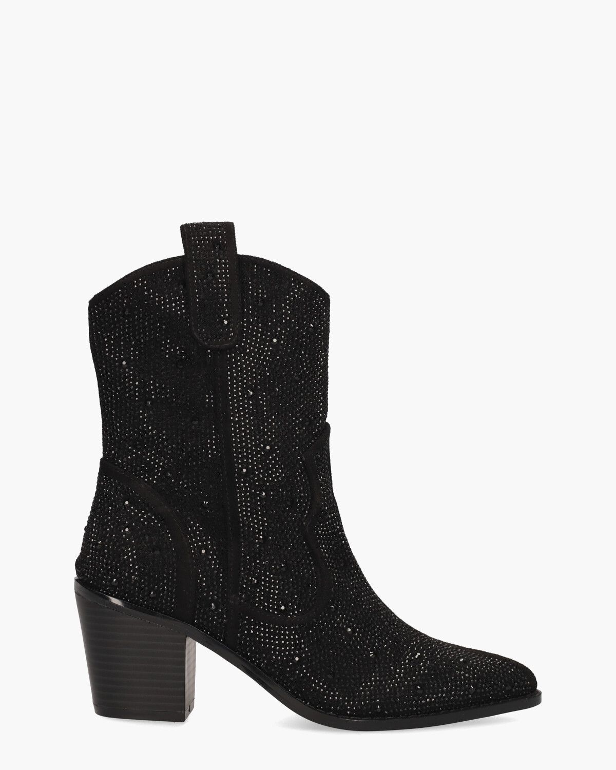 Usha Zwart Dames Enkelboots