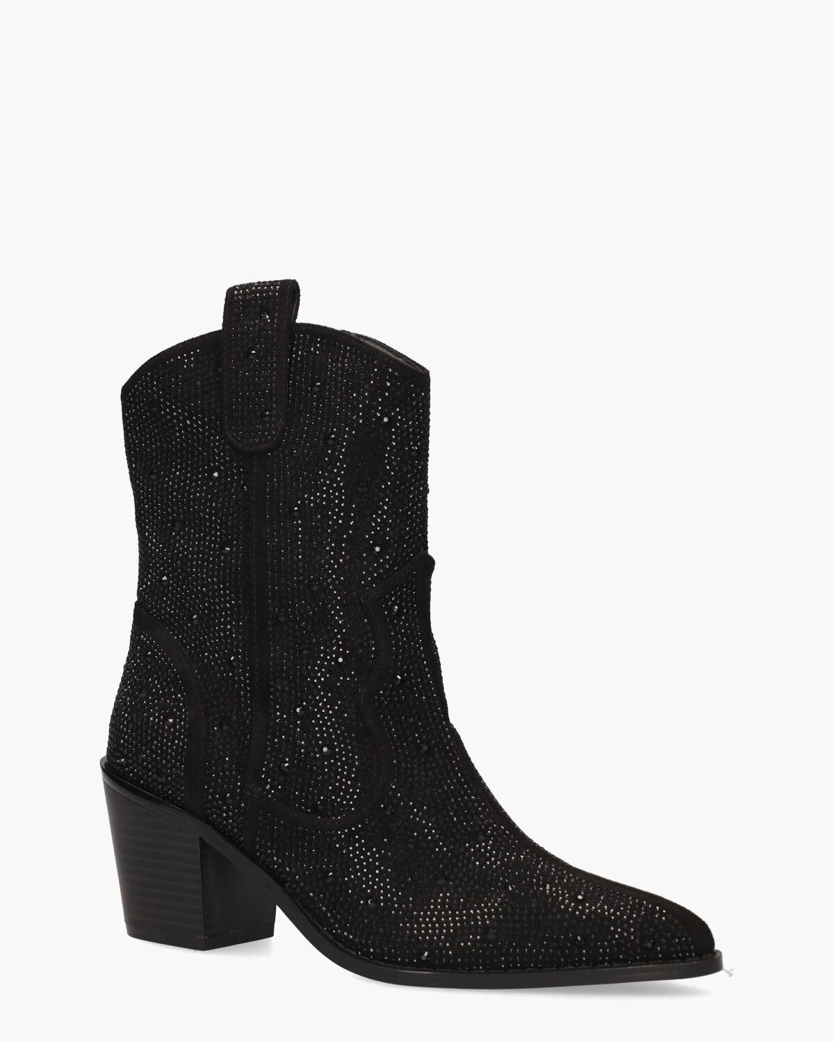 Usha Zwart Dames Enkelboots