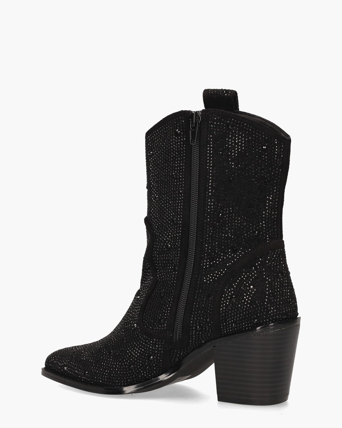 Usha Zwart Dames Enkelboots