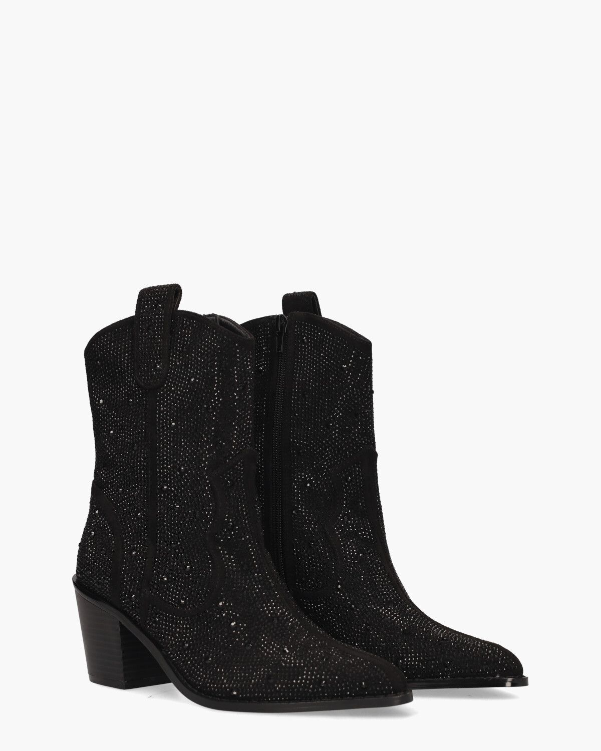 Usha Zwart Dames Enkelboots