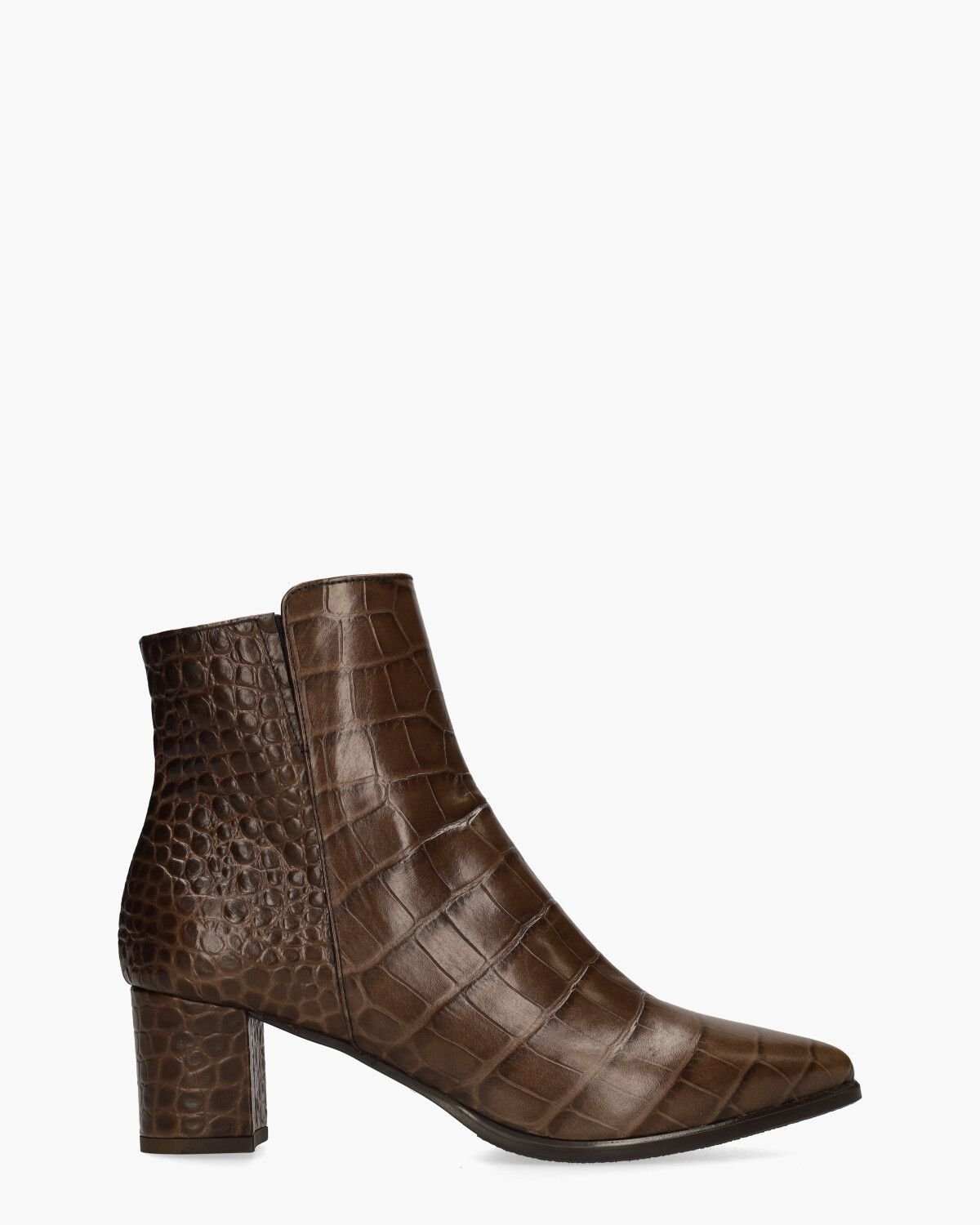 21I078C Donkerbruin Dames Enkelboots