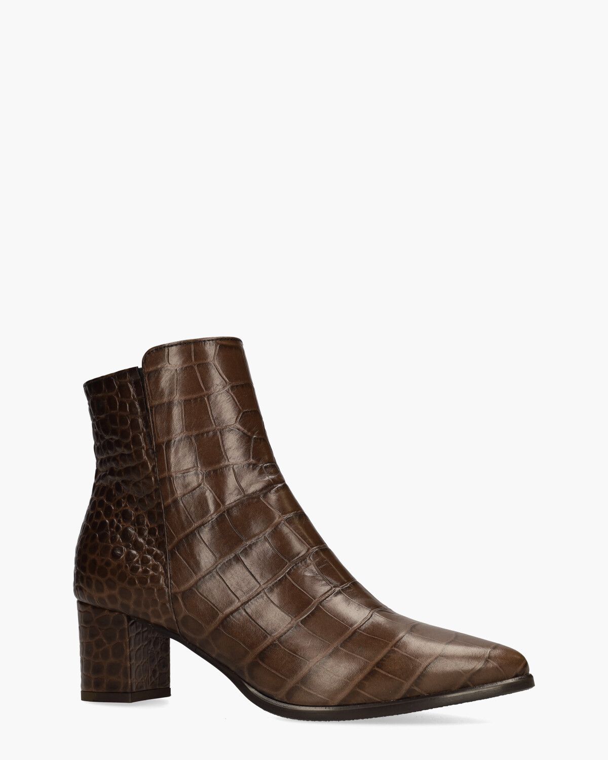 21I078C Donkerbruin Dames Enkelboots
