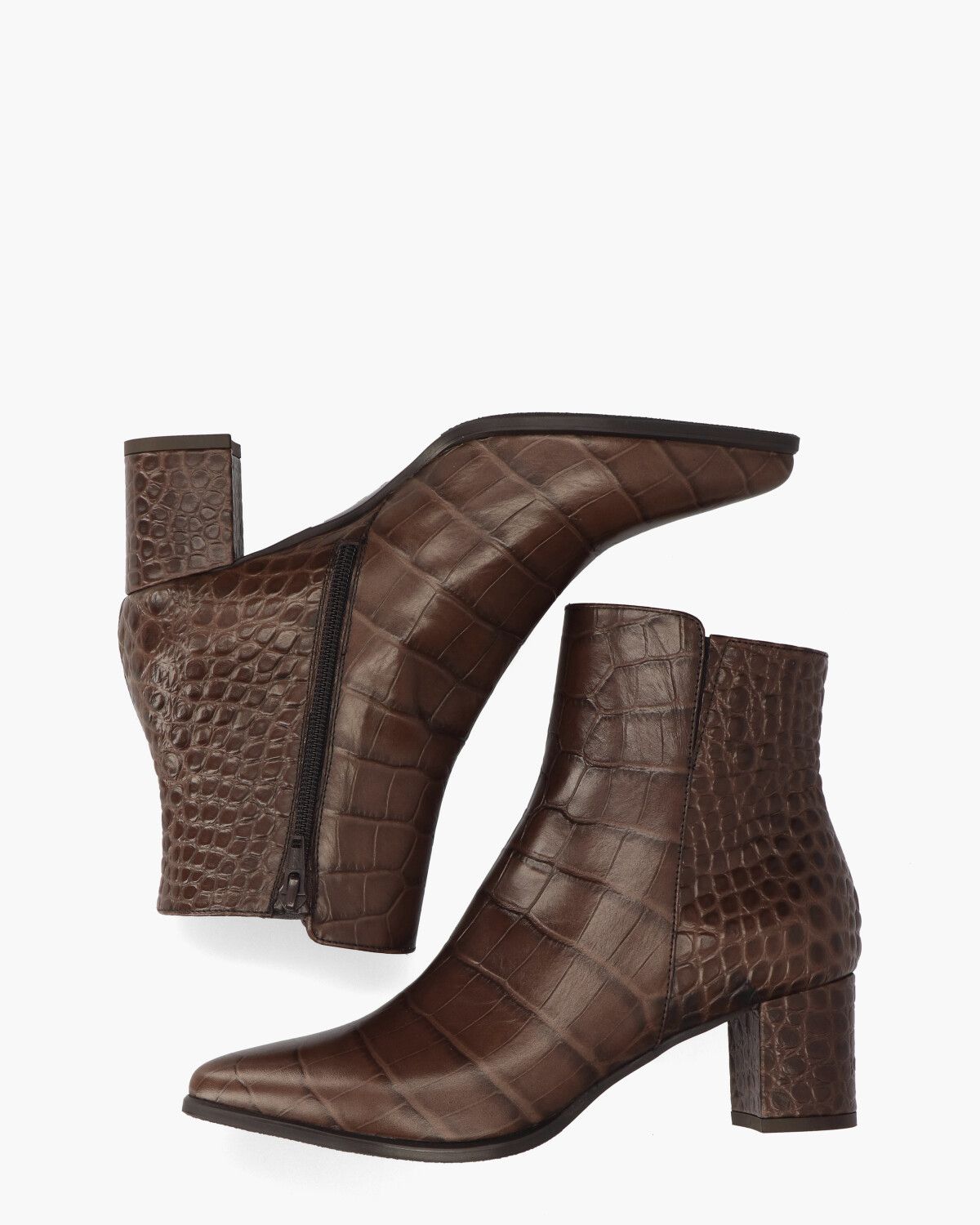 21I078C Donkerbruin Dames Enkelboots