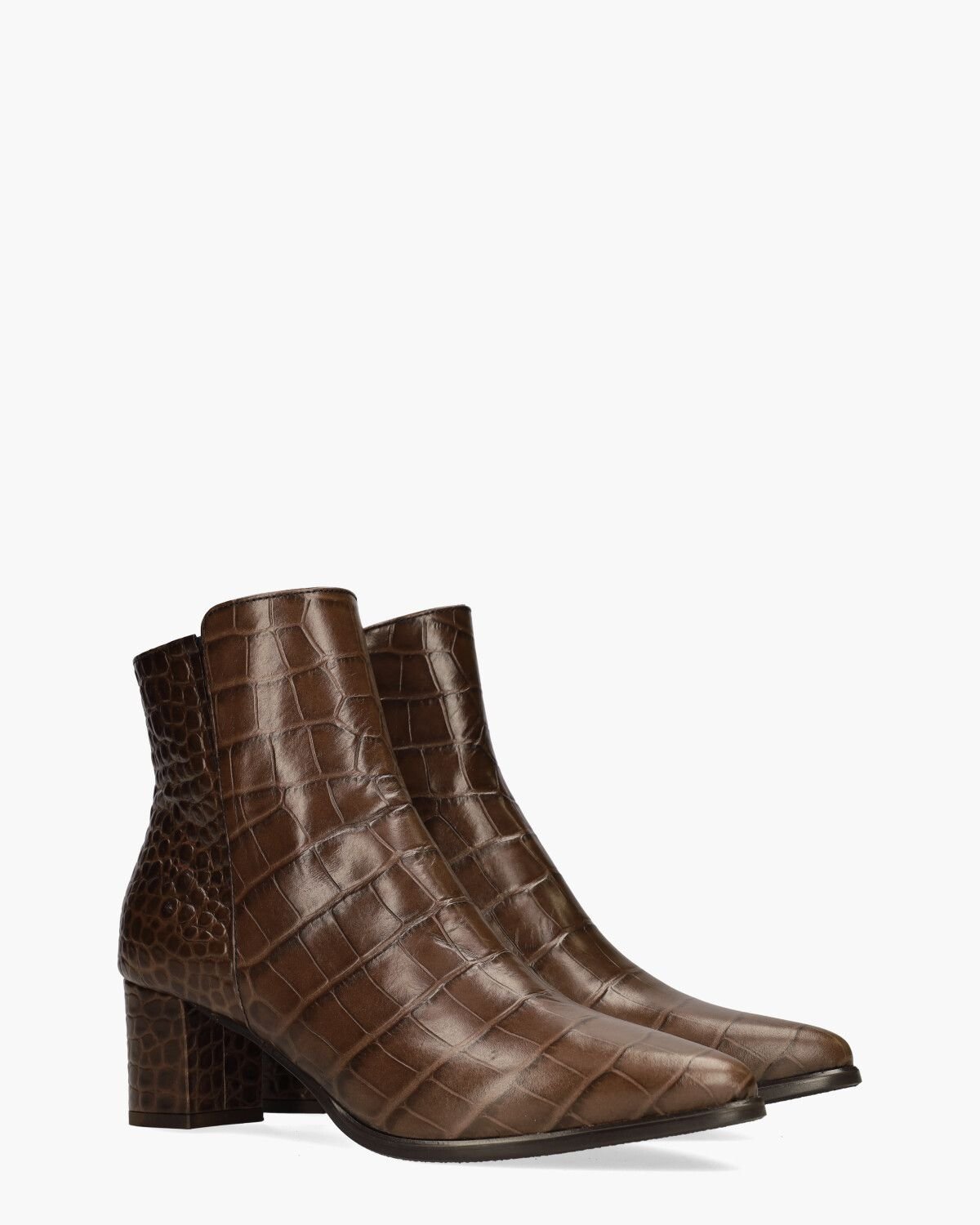 21I078C Donkerbruin Dames Enkelboots