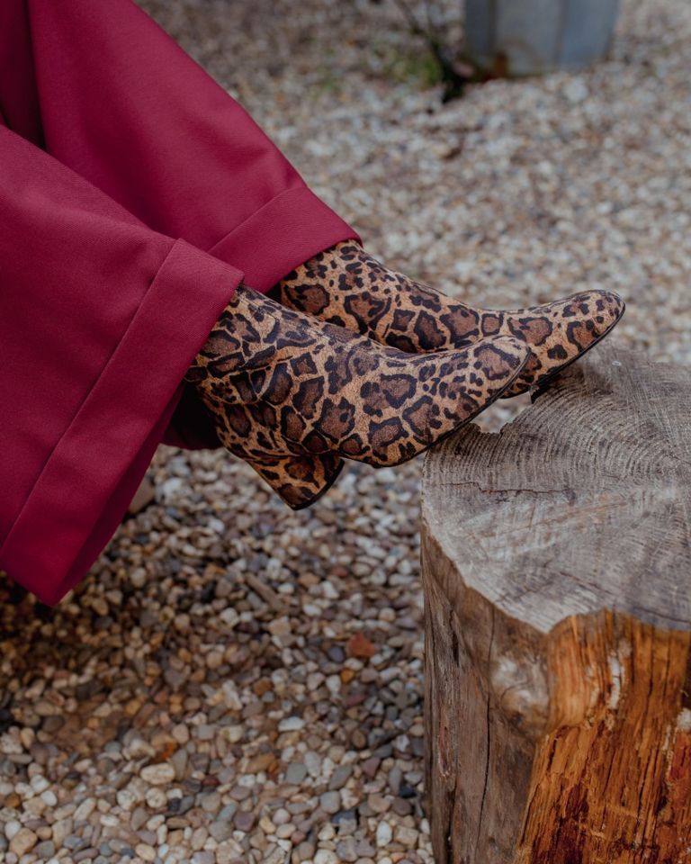 Olga Bruin/Zwart Dames Enkelboots