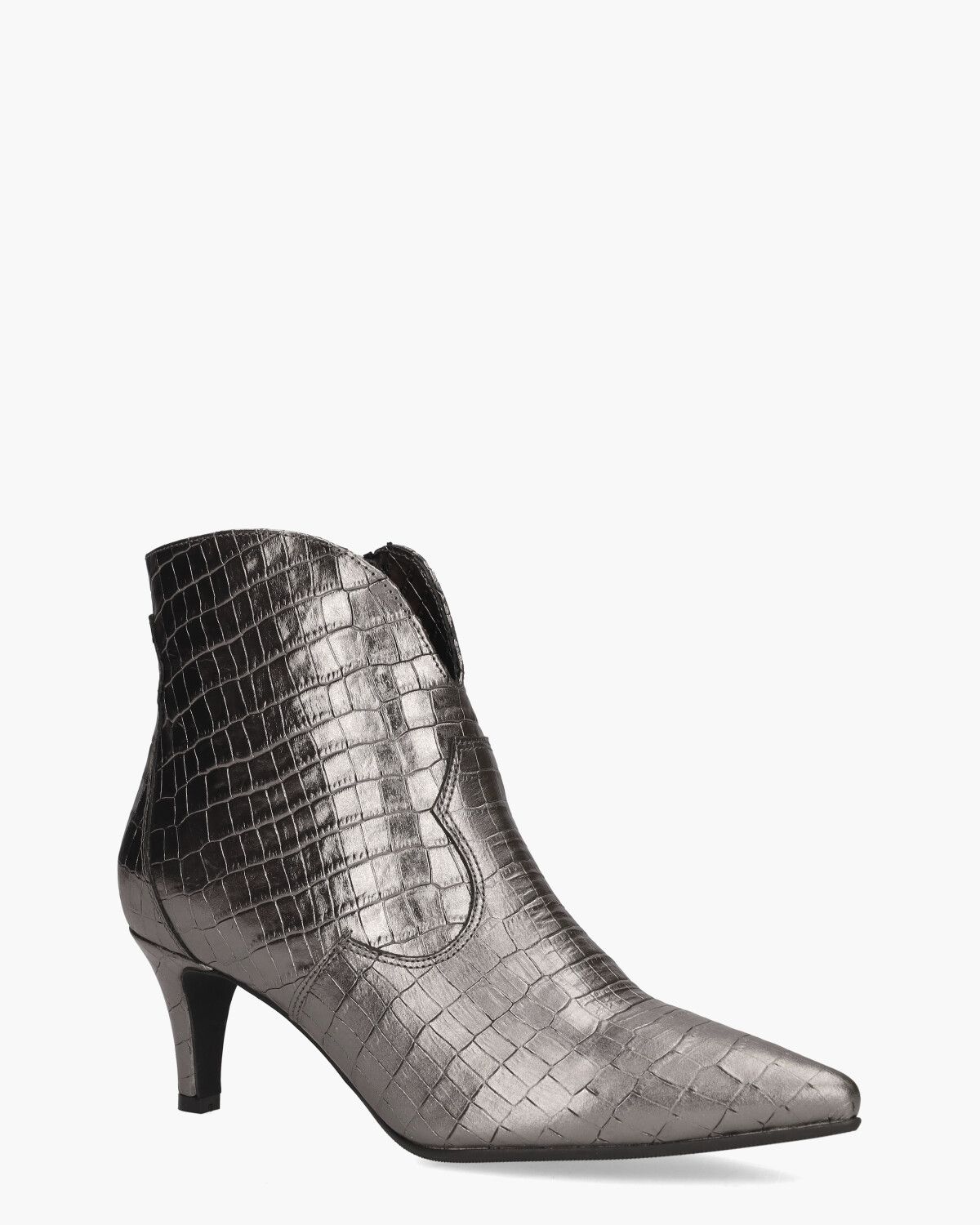 Evi-4 Zilvergrijs Dames Enkelboots