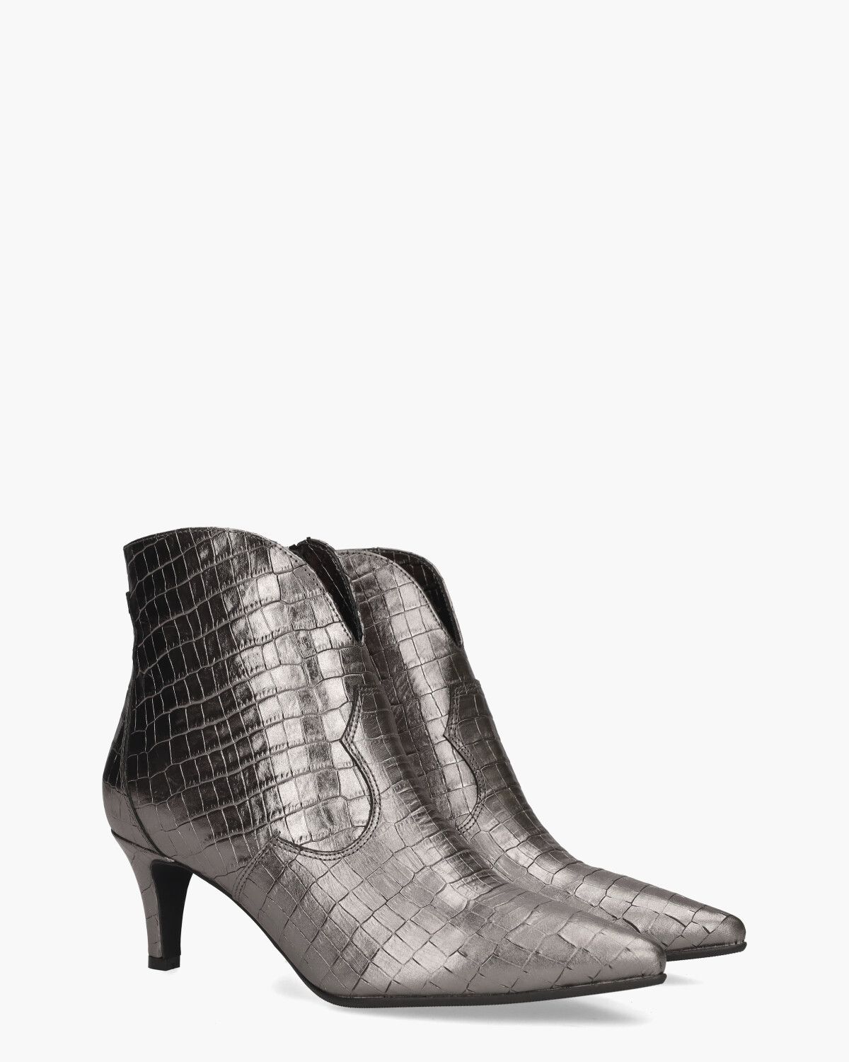 Evi-4 Zilvergrijs Dames Enkelboots