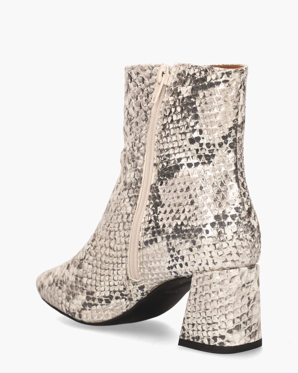 Lugano Off-White/Zilver Dames Enkelboots