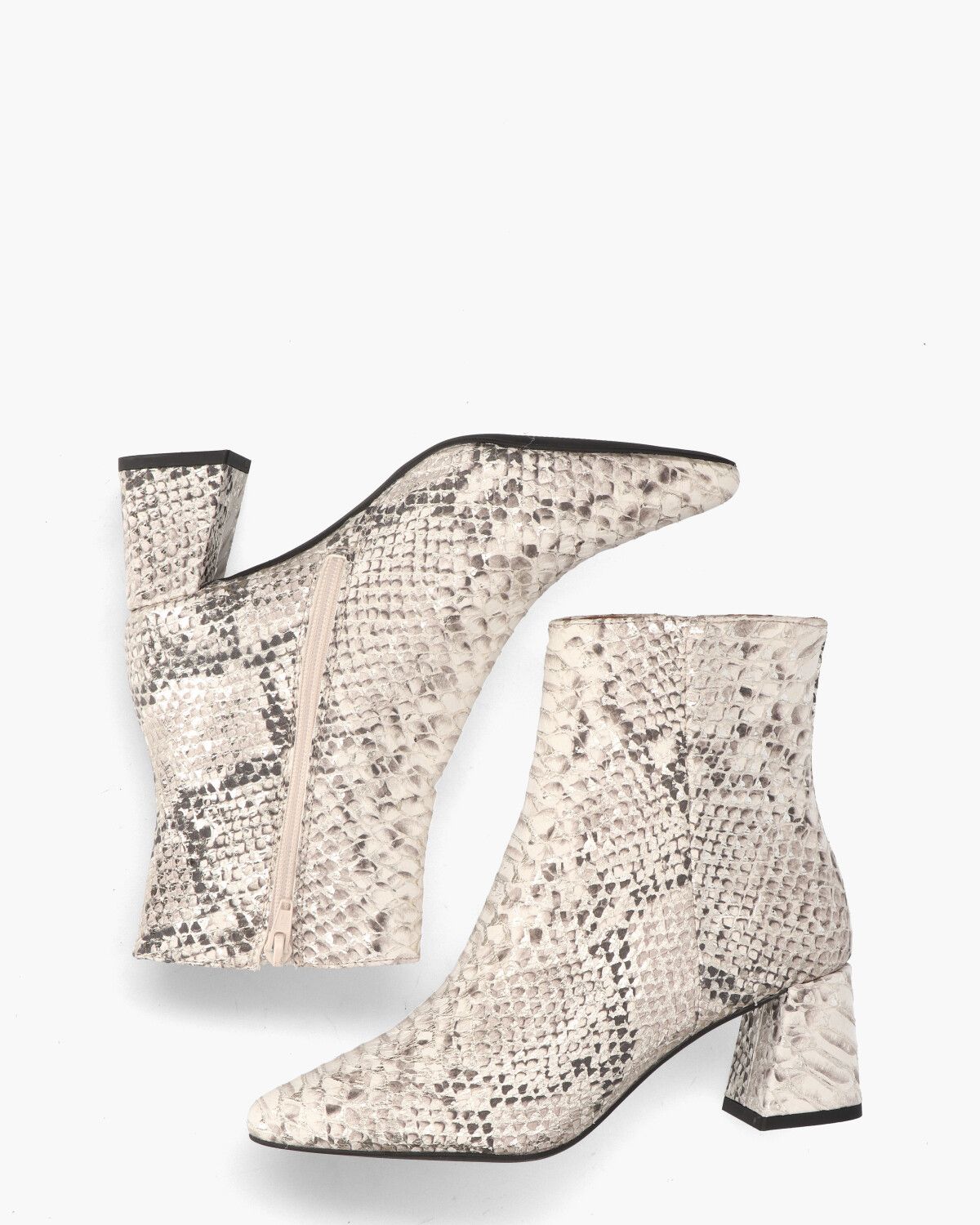 Lugano Off-White/Zilver Dames Enkelboots