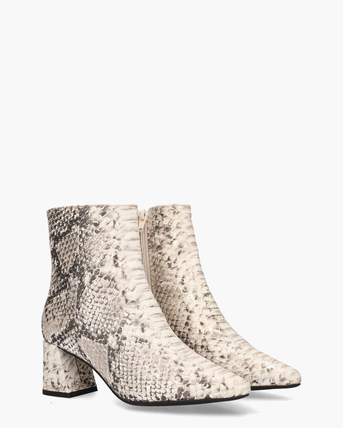Lugano Off-White/Zilver Dames Enkelboots