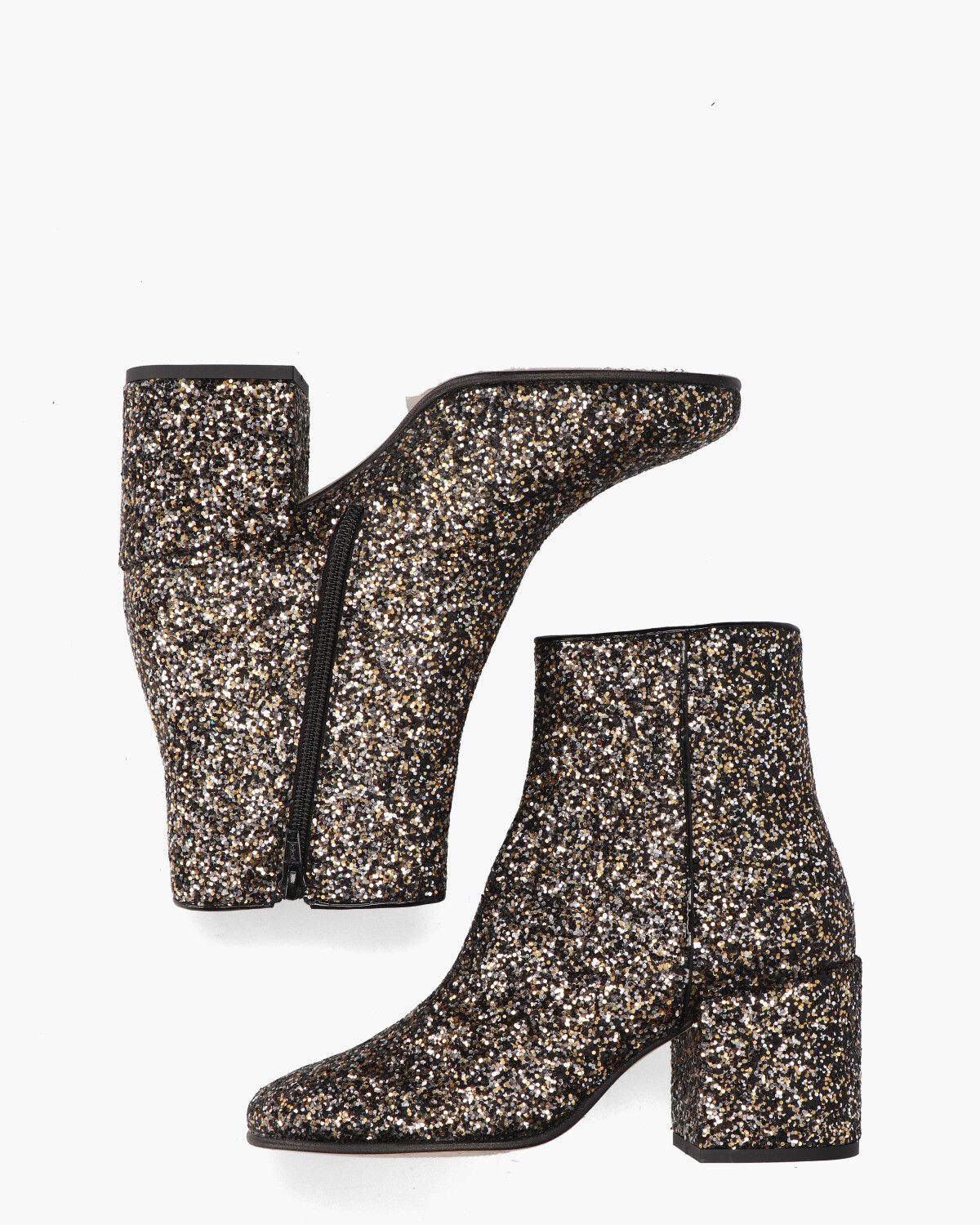 Gigi Roma Glitter Zwart/Goud/Zilver Dames Enkelboots