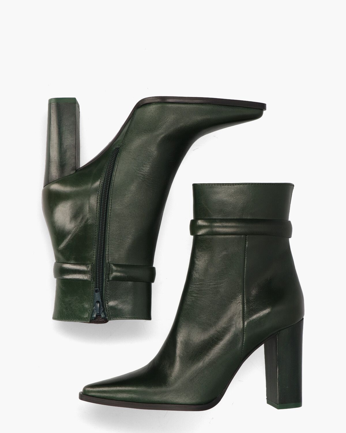 1974 Donkergroen Dames Enkelboots