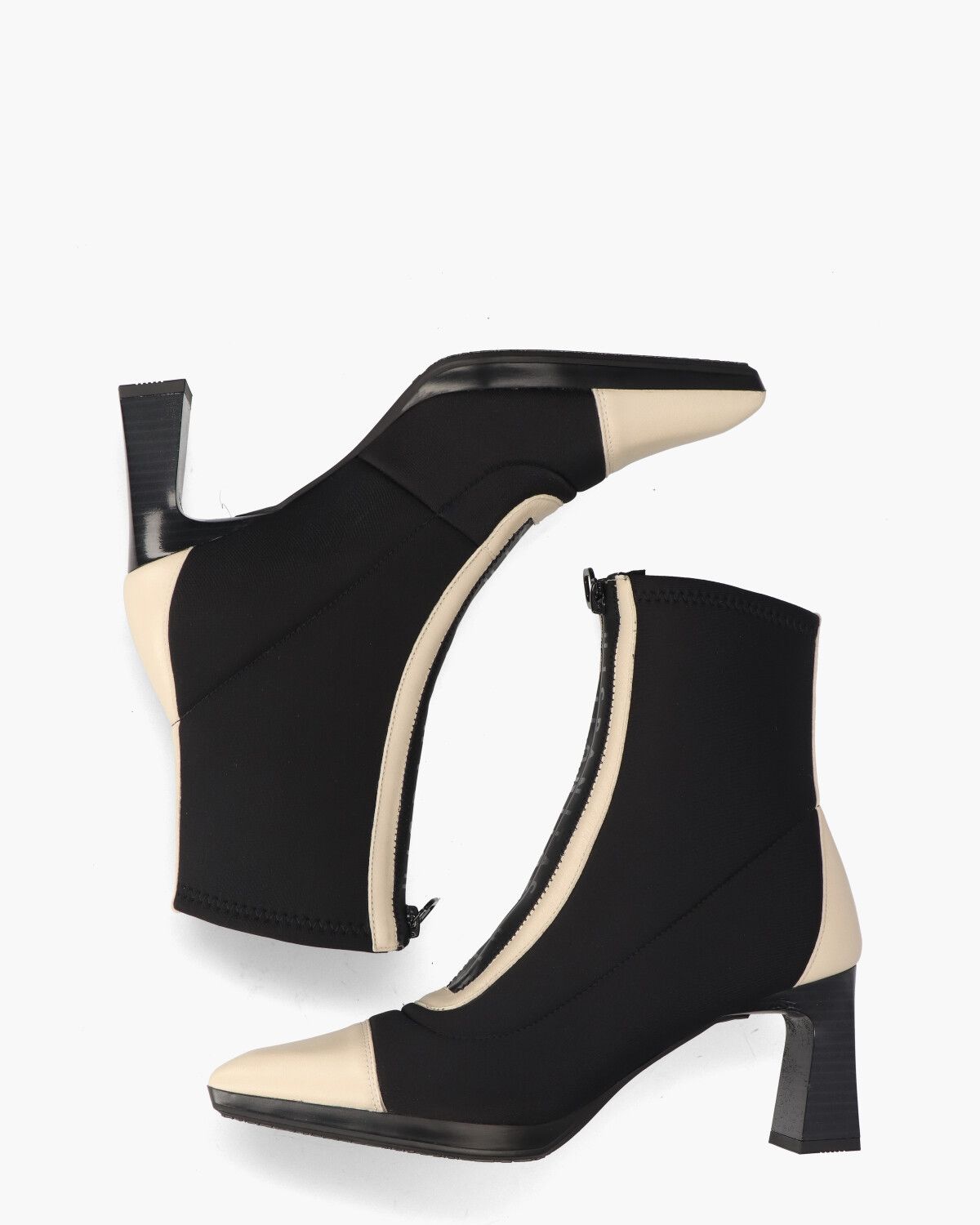 HI243714 Zwart/Off-White Dames Enkelboots